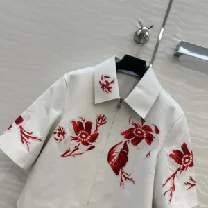 Fendi Women White Inlaid Leather Jacket FPJ885AVA0F1SAW