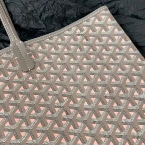Goyard Women Saint Louis GM Bag-Grey/Pink STLEFLGMLTY44CL61P
