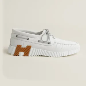 Hermes Men Ketch Sneaker in Deerskin-White H251919ZH90430