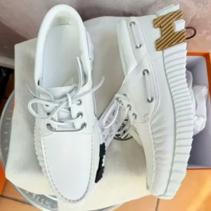 Hermes Men Ketch Sneaker in Deerskin-White H251919ZH90430