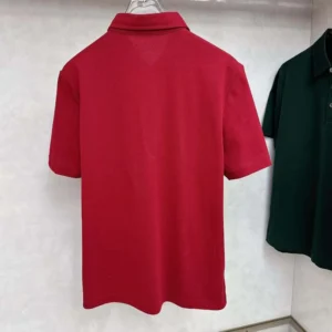 Hermes Men Polo Shirt with Pocket-Red