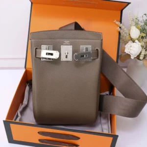 Hermes Unisex Hac A Dos PM Backpack-Grey H083589CK18