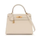 Hermes Women Kelly Bag 25 Epsom Leather-White