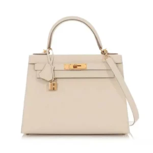 Hermes Women Kelly Bag 25 Epsom Leather-White