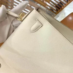 Hermes Women Kelly Bag 25 Epsom Leather-White