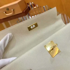 Hermes Women Kelly Bag 25 Epsom Leather-White