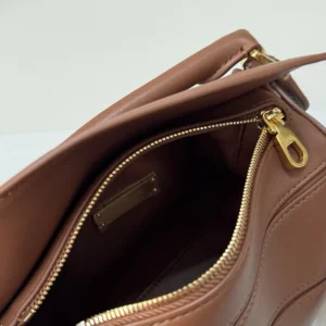 Loewe Unisex Small Featherlight Puzzle Bag in Nappa Lambskin-Brown