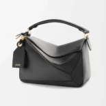 Loewe Unisex Small Featherlight Puzzle Bag in Nappa Lambskin-Black