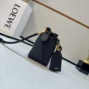 Loewe Unisex Small Featherlight Puzzle Bag in Nappa Lambskin-Black
