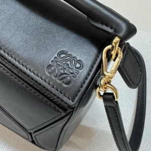 Loewe Unisex Small Featherlight Puzzle Bag in Nappa Lambskin-Black