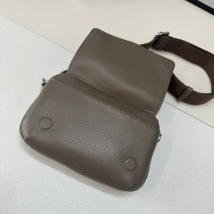 Loewe Unisex Small Pebble Messenger Bag in Supple Grained Calfskin-Brown