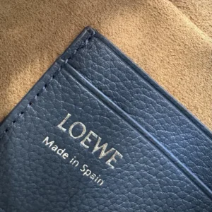 Loewe Unisex Small Pebble Messenger Bag in Supple Grained Calfskin-Navy