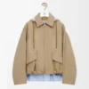 Loewe Women Hooded Parka in Cotton-Beige IDS359Y02XEI