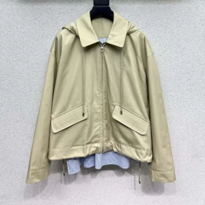 Loewe Women Hooded Parka in Cotton-Beige IDS359Y02XEI