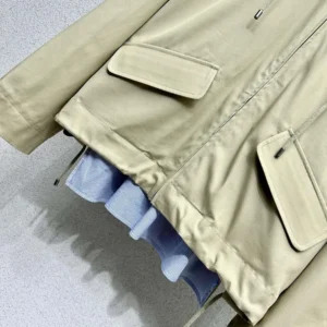 Loewe Women Hooded Parka in Cotton-Beige IDS359Y02XEI
