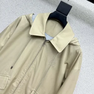 Loewe Women Hooded Parka in Cotton-Beige IDS359Y02XEI