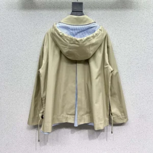 Loewe Women Hooded Parka in Cotton-Beige IDS359Y02XEI