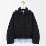 Loewe Women Hooded Parka in Cotton-Black IDS359Y02XEI