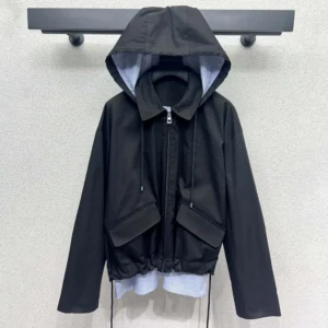 Loewe Women Hooded Parka in Cotton-Black IDS359Y02XEI