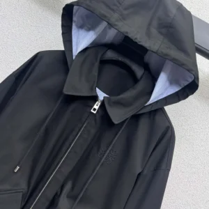 Loewe Women Hooded Parka in Cotton-Black IDS359Y02XEI