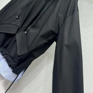 Loewe Women Hooded Parka in Cotton-Black IDS359Y02XEI