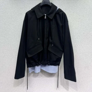 Loewe Women Hooded Parka in Cotton-Black IDS359Y02XEI