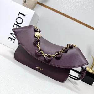 Loewe Women Medium Ola Bag in Smooth Calfskin-Dark Burgundy