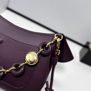 Loewe Women Medium Ola Bag in Smooth Calfskin-Dark Burgundy