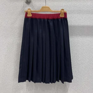 Loewe Women Pleated Pinstripe Midi Skirt MG2530174X