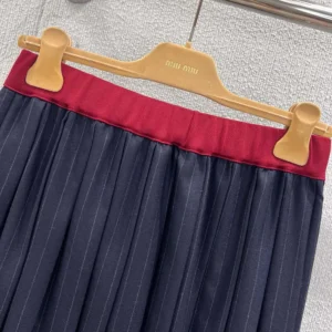 Loewe Women Pleated Pinstripe Midi Skirt MG2530174X