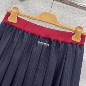 Loewe Women Pleated Pinstripe Midi Skirt MG2530174X