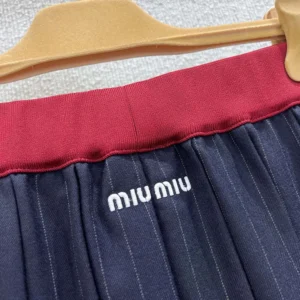 Loewe Women Pleated Pinstripe Midi Skirt MG2530174X