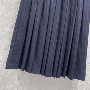 Loewe Women Pleated Pinstripe Midi Skirt MG2530174X