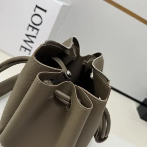 Loewe Women Small Madrid Bag in Supple Grained Calfskin-Dark Green