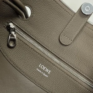 Loewe Women Small Madrid Bag in Supple Grained Calfskin-Dark Green
