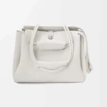 Loewe Women Small Madrid Bag in Supple Grained Calfskin-White