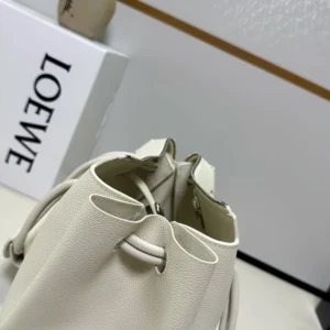 Loewe Women Small Madrid Bag in Supple Grained Calfskin-White