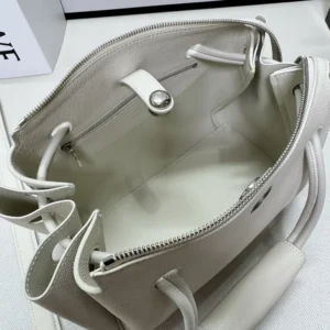 Loewe Women Small Madrid Bag in Supple Grained Calfskin-White