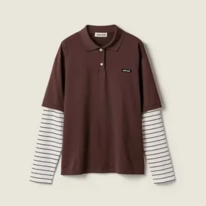Miu Miu Wome Jersey Polo Shirt MJL07617ORF0RQM
