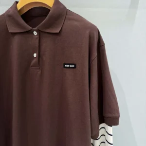 Miu Miu Wome Jersey Polo Shirt MJL07617ORF0RQM