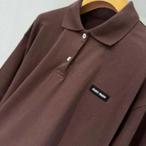 Miu Miu Wome Jersey Polo Shirt MJL07617ORF0RQM