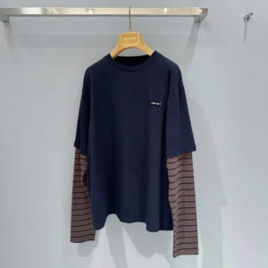 Miu Miu Wome Long-sleeved Jersey T-shirt MJL12817ORF057W
