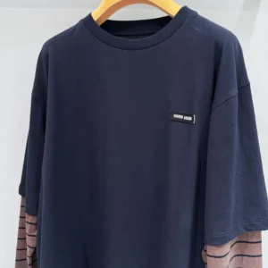 Miu Miu Wome Long-sleeved Jersey T-shirt MJL12817ORF057W