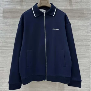 Miu Miu Women Bonded Piqué and Technical Jersey Blouson Jacket
