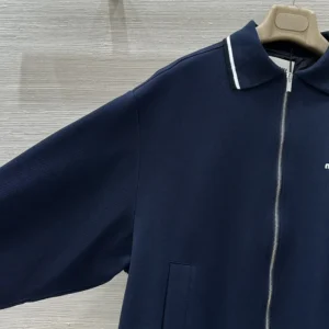 Miu Miu Women Bonded Piqué and Technical Jersey Blouson Jacket