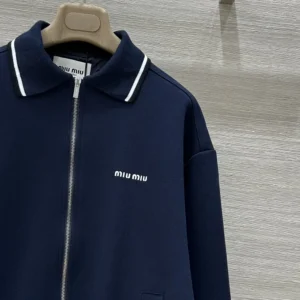 Miu Miu Women Bonded Piqué and Technical Jersey Blouson Jacket