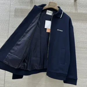 Miu Miu Women Bonded Piqué and Technical Jersey Blouson Jacket