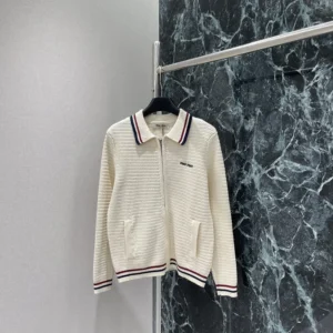 Miu Miu Women Cotton Knit Zipper Cardigan MMF9691616