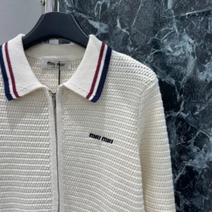 Miu Miu Women Cotton Knit Zipper Cardigan MMF9691616