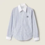 Miu Miu Women Striped Poplin Shirt MK1972174TF0W3B
